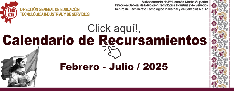 Calendario de Recursamiento Periodo Febrero-Julio/2025
