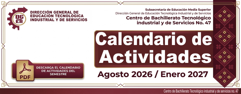Calendario de Actividades del Periodo Agosto-2026/Enero 2027